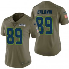 Women Seattle Seahawks #89 Doug Baldwin Olive 2017 Salute to Service Limited Jersey