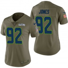 Women Seattle Seahawks #92 Nazair Jones Olive 2017 Salute to Service Limited Jersey