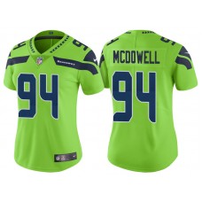 Women Seattle Seahawks #94 Malik McDowell Neon Green Vapor Untouchable Color Rush Limited Jersey