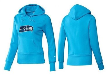 Women Seattle Seahawks Logo Pullover Hoodie-- (4)