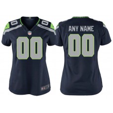 Women Seattle Seahawks Navy Game Customized Jersey