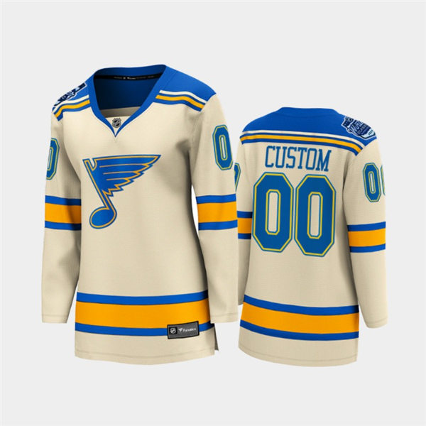 Women St. Louis Blues Custom adidas Cream 2022 Winter Classic Jersey Stitched
