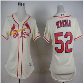 Women St. Louis Cardinals #52 Michael Wacha Cream Alternate Stitched Baseball Jersey
