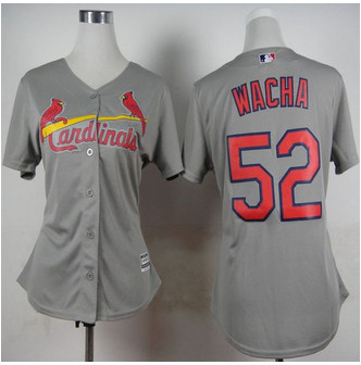 Women St. Louis Cardinals #52 Michael Wacha Grey Road Stitched Baseball Jersey