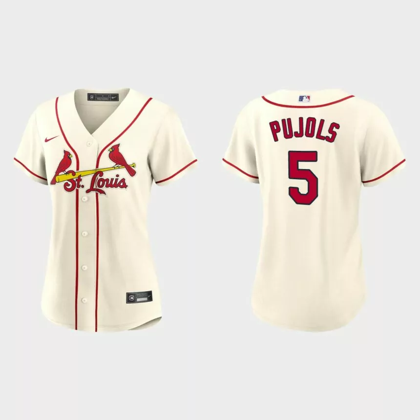 Women St. Louis Cardinals Albert Pujols Cream Replica Jersey