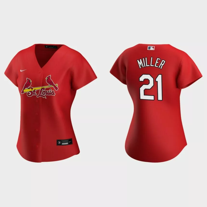 Women St. Louis Cardinals Andrew Miller Red Replica 2020 Nike Alternate Jersey