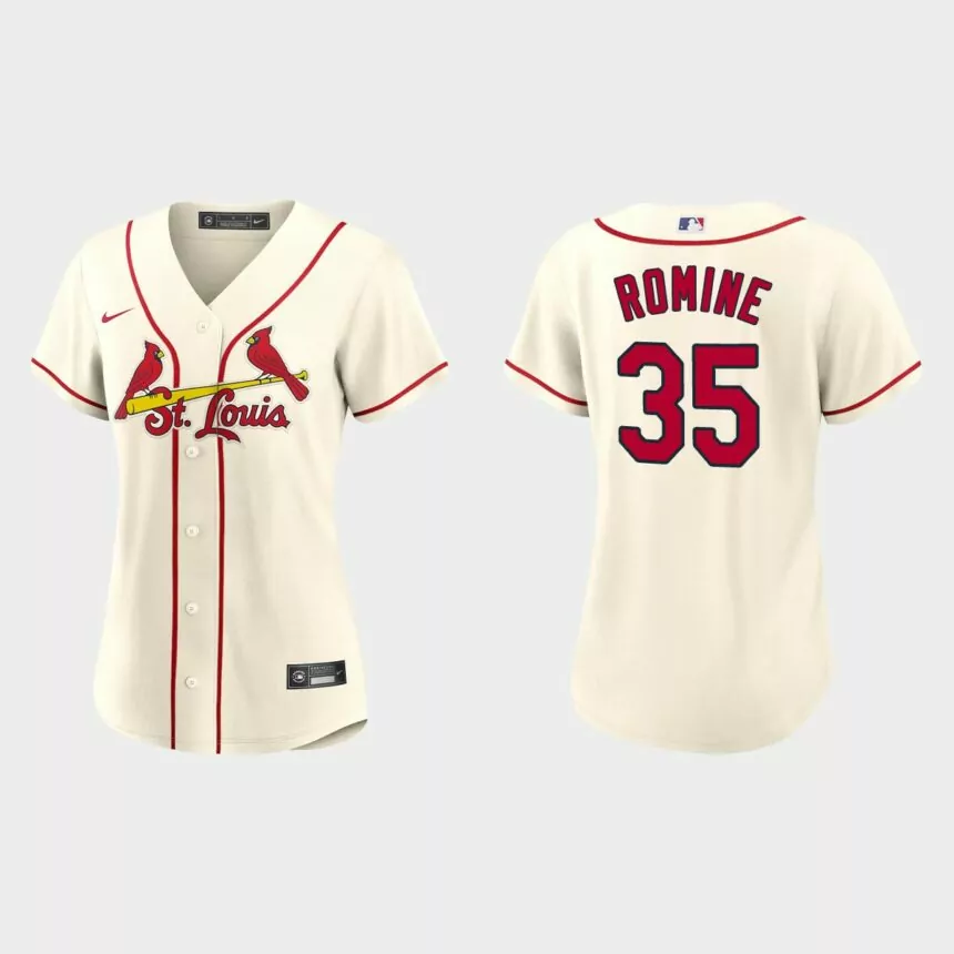 Women St. Louis Cardinals Austin Romine Cream Replica Jersey