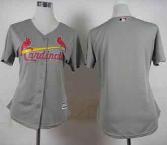 Women St. Louis Cardinals Blank Grey Road Stitched Baseball Jersey