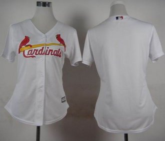Women St. Louis Cardinals Blank White Fashion Stitched Baseball Jersey