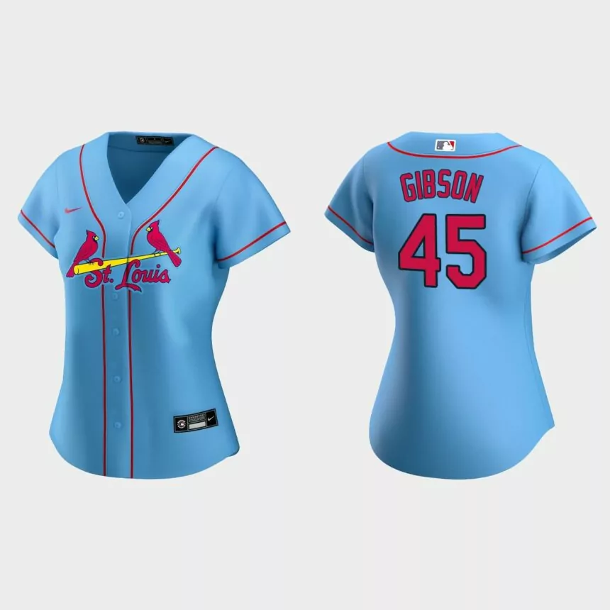 Women St. Louis Cardinals Bob Gibson Blue Replica Jersey