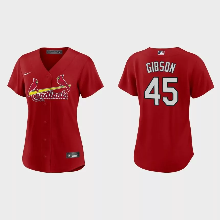 Women St. Louis Cardinals Bob Gibson Red Replica Jersey