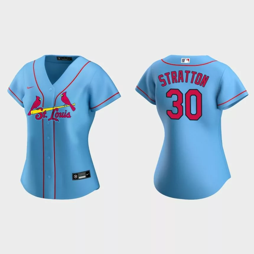 Women St. Louis Cardinals Chris Stratton Blue Replica Jersey