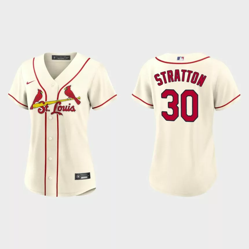 Women St. Louis Cardinals Chris Stratton Cream Replica Jersey