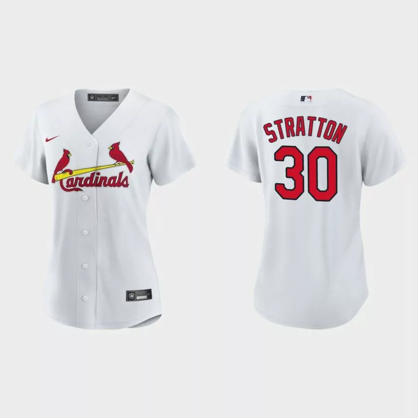 Women St. Louis Cardinals Chris Stratton White Replica Jersey