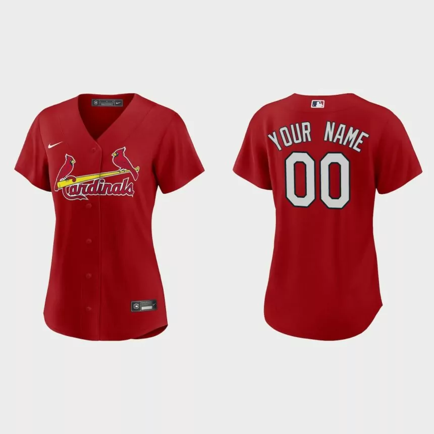 Women St. Louis Cardinals Custom Red Replica Jersey