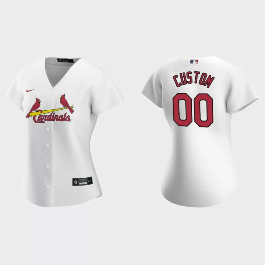 Women St. Louis Cardinals Custom White Replica 2020 Nike Home Jersey