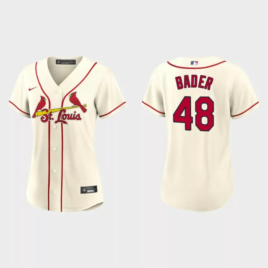 Women St. Louis Cardinals Harrison Bader Cream Replica Jersey