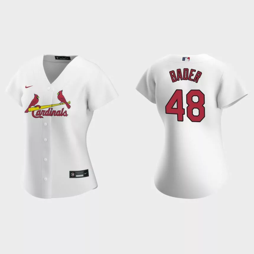 Women St. Louis Cardinals Harrison Bader White Replica 2020 Nike Home Jersey