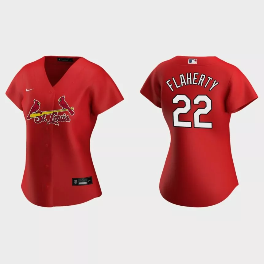 Women St. Louis Cardinals Jack Flaherty Red Replica 2020 Nike Alternate Jersey
