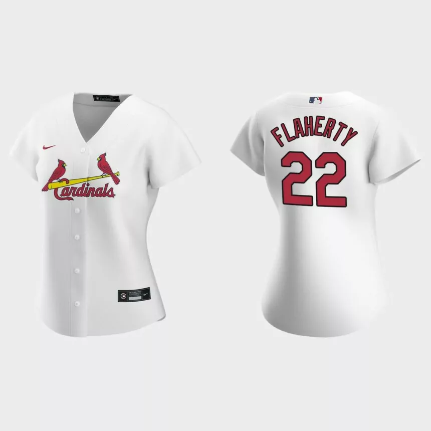 Women St. Louis Cardinals Jack Flaherty White Replica 2020 Nike Home Jersey