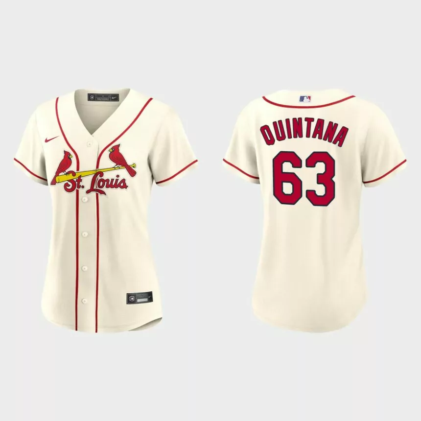Women St. Louis Cardinals Jose Quintana Cream Replica Jersey