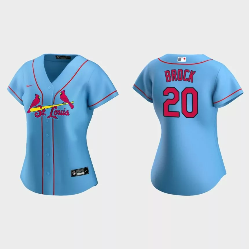 Women St. Louis Cardinals Lou Brock Blue Replica Jersey