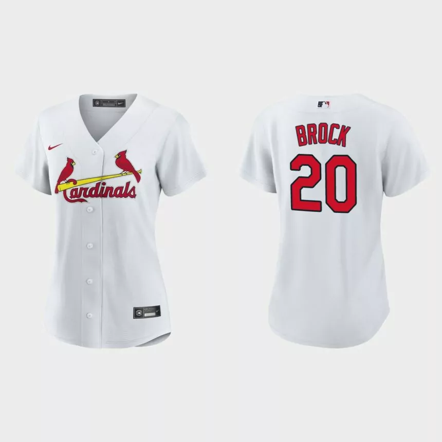 Women St. Louis Cardinals Lou Brock White Replica Jersey