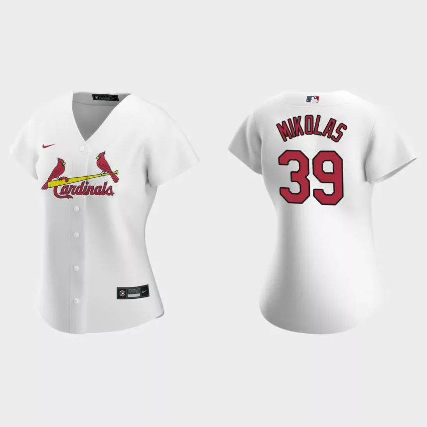 Women St. Louis Cardinals Miles Mikolas White Replica 2020 Nike Home Jersey