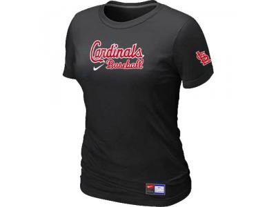 Women St. Louis Cardinals NEW Black Short Sleeve Practice T-Shirt