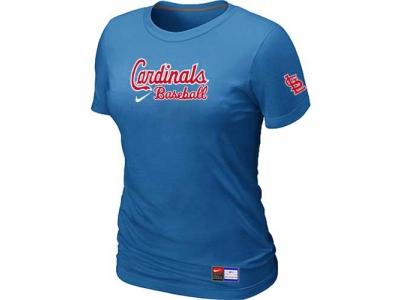 Women St. Louis Cardinals NEW L.blue Short Sleeve Practice T-Shirt