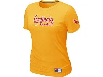 Women St. Louis Cardinals NEW Yellow Short Sleeve Practice T-Shirt