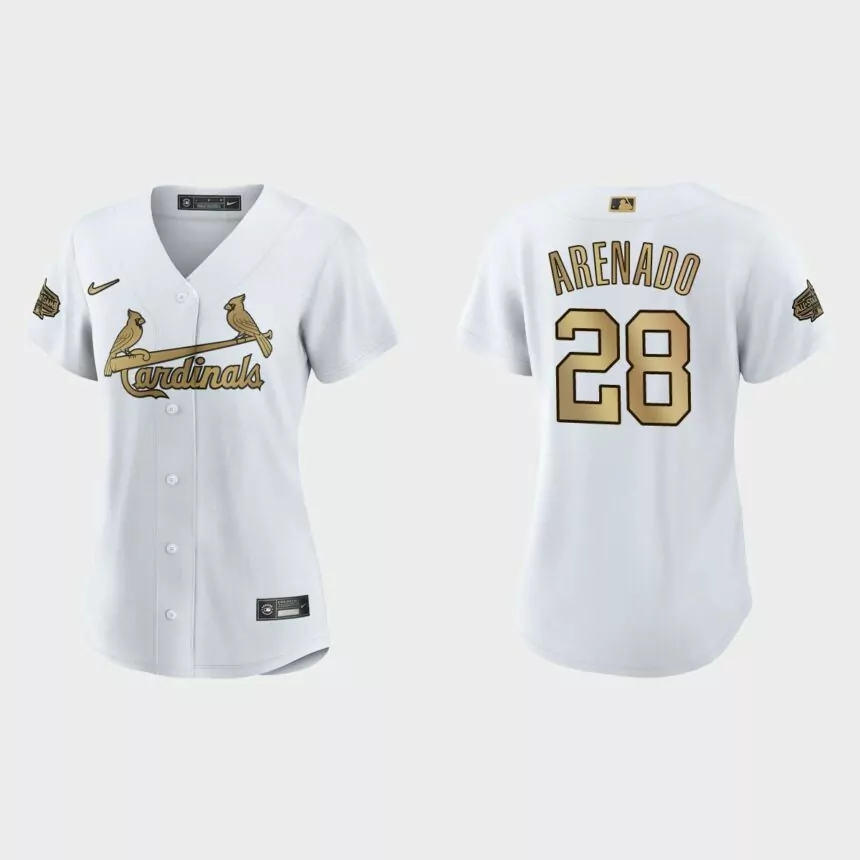 Women St. Louis Cardinals Nolan Arenado White 2022 MLB All-Star Game Replica Jersey