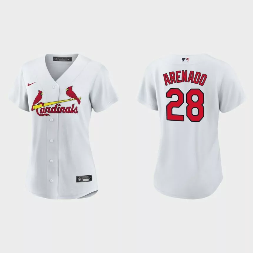 Women St. Louis Cardinals Nolan Arenado White Replica Jersey