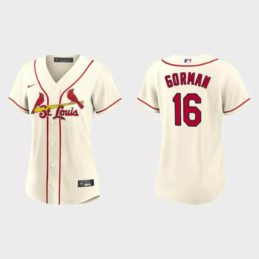 Women St. Louis Cardinals Nolan Gorman Cream Replica Jersey