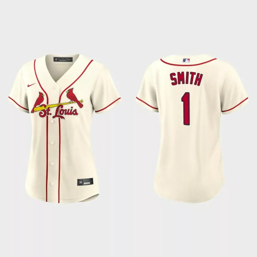 Women St. Louis Cardinals Ozzie Smith Cream Replica Jersey