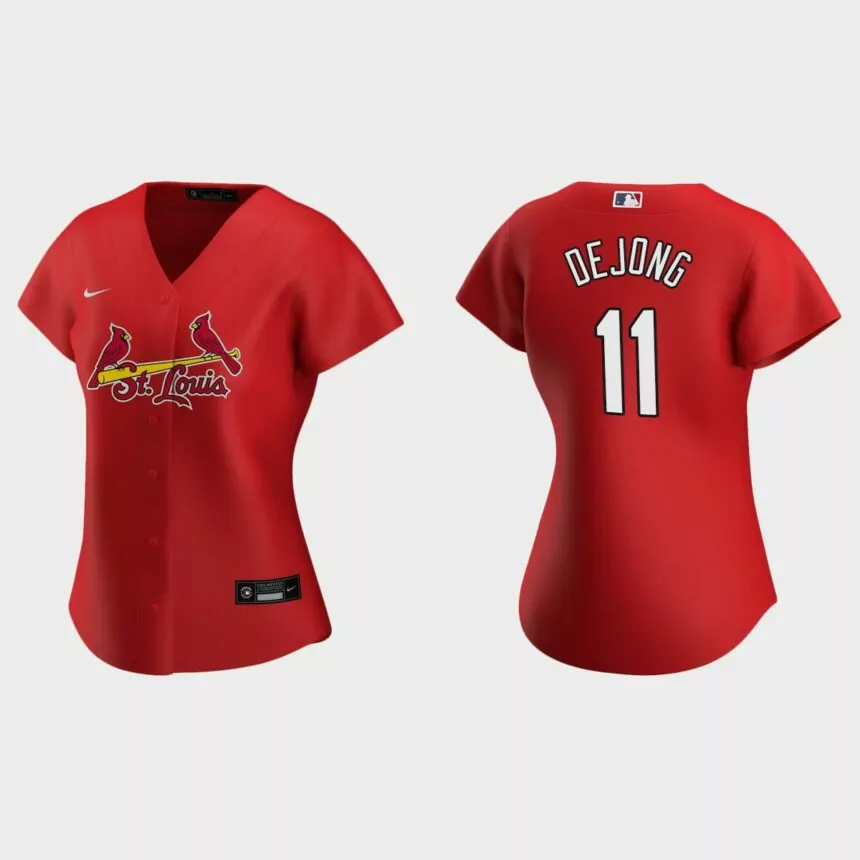 Women St. Louis Cardinals Paul DeJong Red Replica 2020 Nike Alternate Jersey