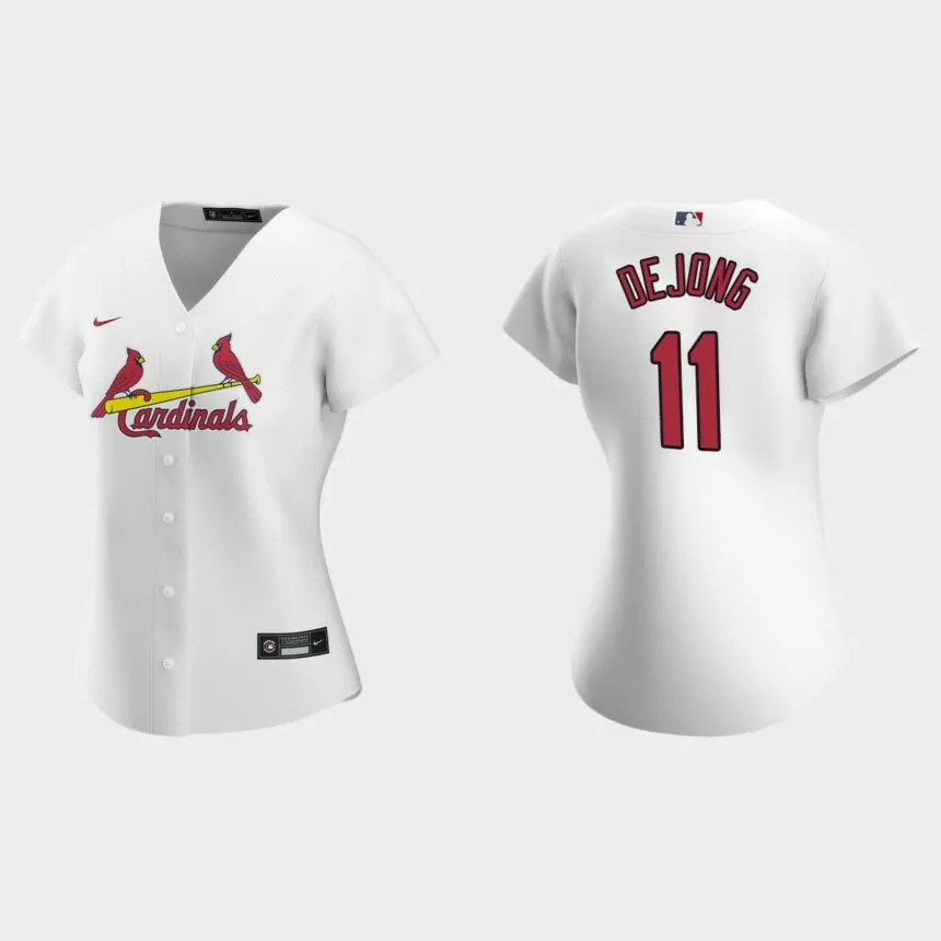 Women St. Louis Cardinals Paul DeJong White Replica 2020 Nike Home Jersey
