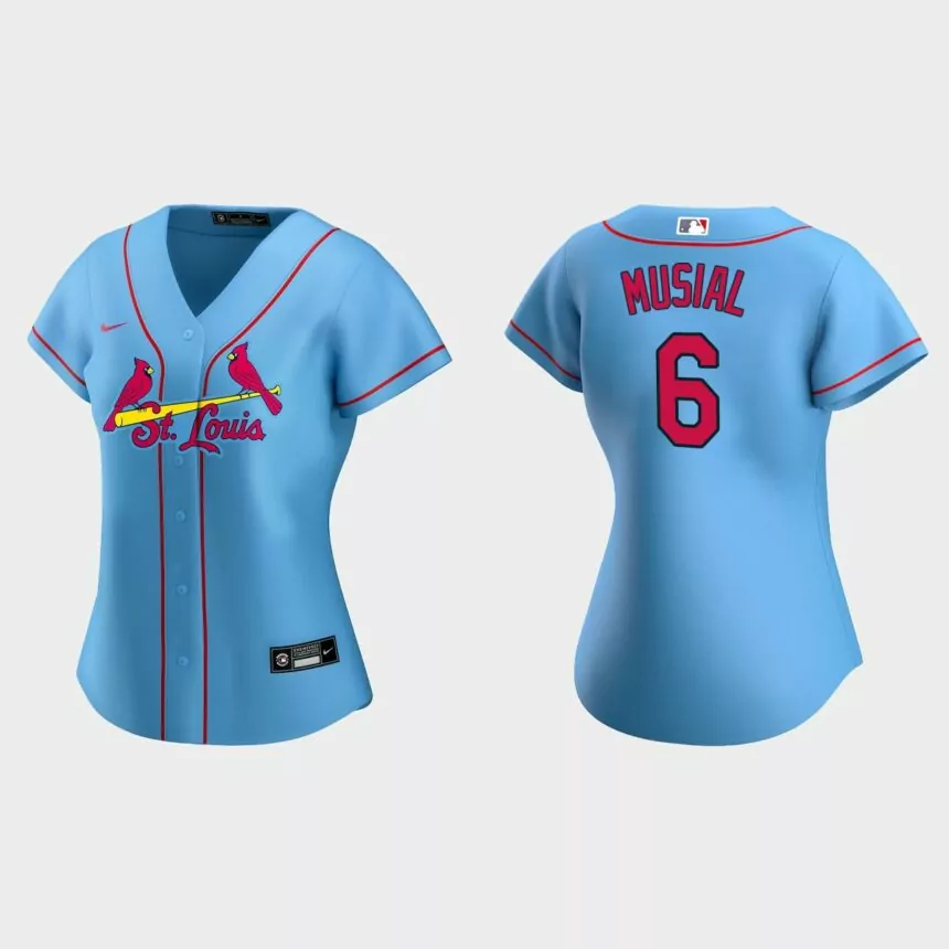 Women St. Louis Cardinals Stan Musial Blue Replica Jersey