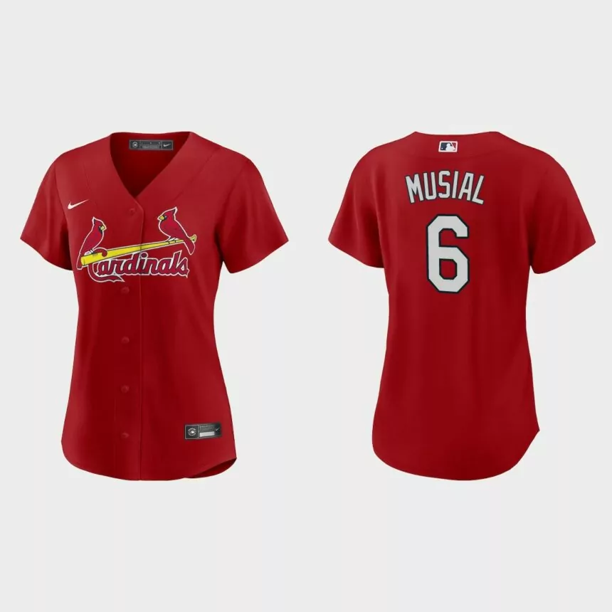 Women St. Louis Cardinals Stan Musial Red Replica Jersey