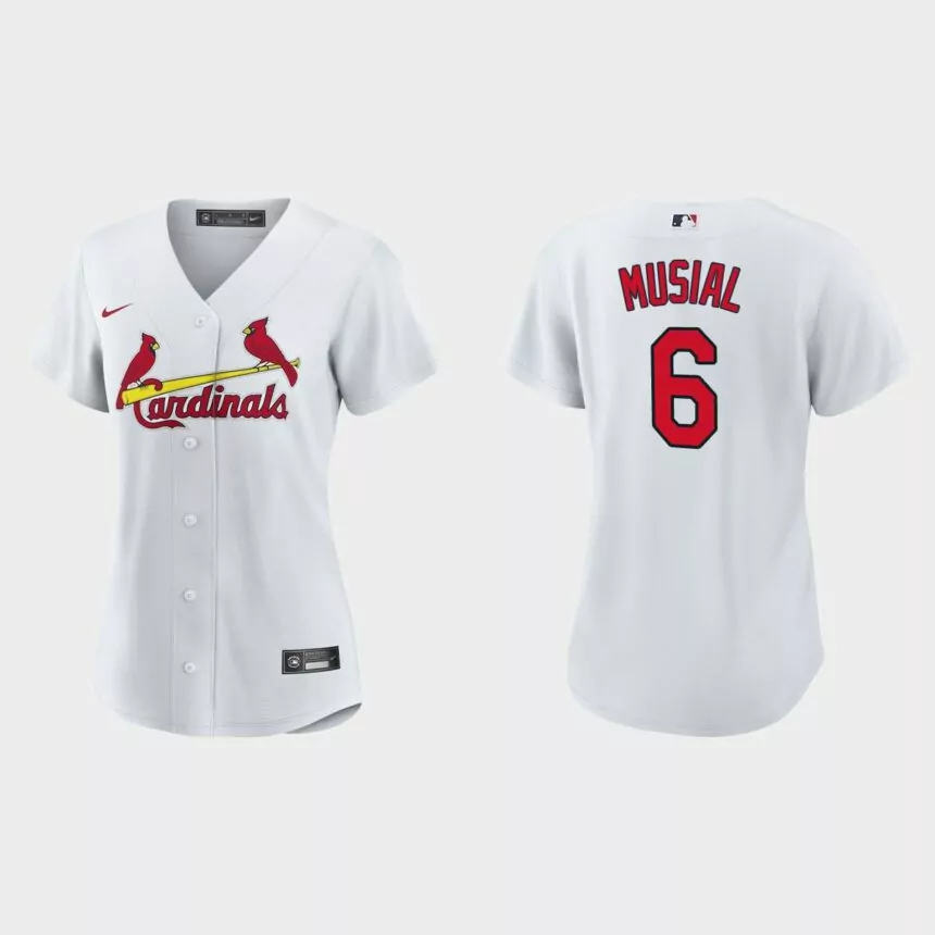 Women St. Louis Cardinals Stan Musial White Replica Jersey