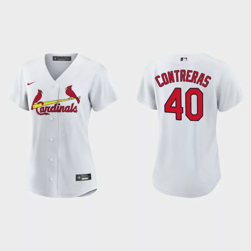 Women St. Louis Cardinals Willson Contreras White Replica Jersey