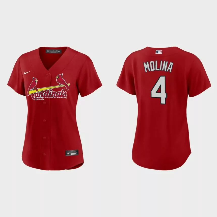 Women St. Louis Cardinals Yadier Molina Red Replica Jersey