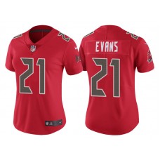 Women Tampa Bay Buccaneers #21 Justin Evans Red Color Rush Legend Jersey