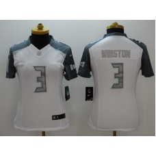 Women Tampa Bay Buccaneers #3 Jameis Winston White Platinum Limited Jersey
