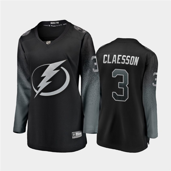 Women Tampa Bay Lightning #3 Fredrik Claesson #Adidas Black Alternate Jersey Stitched