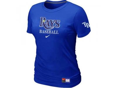 Women Tampa Bay Rays NEW Blue Short Sleeve Practice T-Shirt