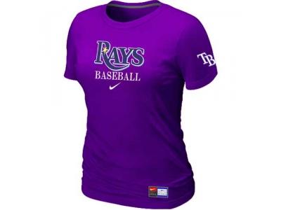 Women Tampa Bay Rays NEW Purple Short Sleeve Practice T-Shirt