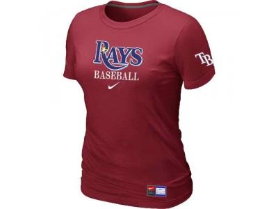 Women Tampa Bay Rays NEW Red Short Sleeve Practice T-Shirt