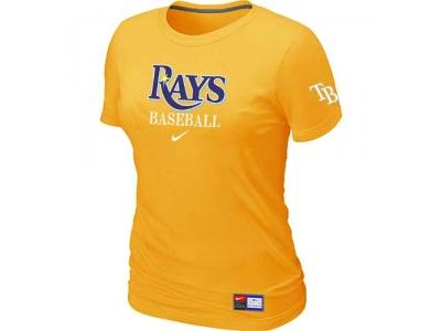 Women Tampa Bay Rays NEW Yellow Short Sleeve Practice T-Shirt