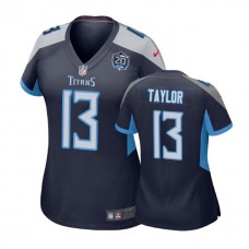 Women Tennessee Titans #13 Taywan Taylor 20th Anniversary Game Navy Jersey
